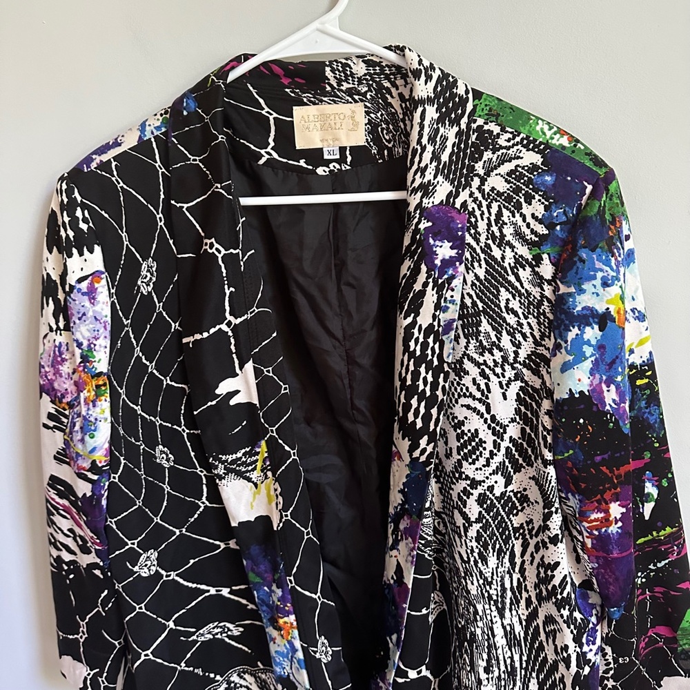 Alberto Makali Abstract Printed Open Front Blazer - image 3